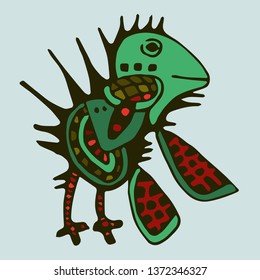 Cheerful bird with water-melon plumage