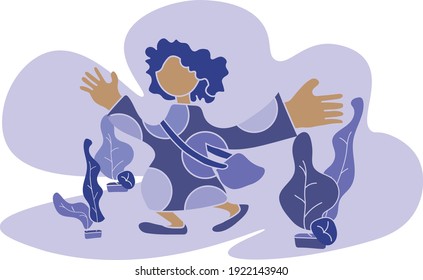 A cheerful black woman with a sling bag