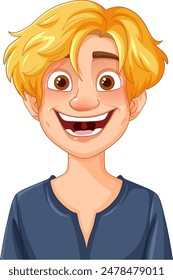 A cheerful boy with a big smile