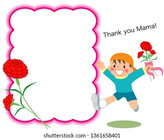 Cheerful boy with carnation