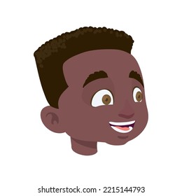 cheerful boy face over white