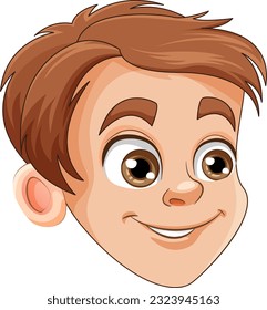 Ilustración del vector de cabezal de niño alegre