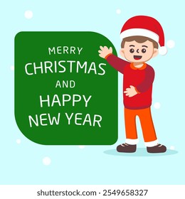 Cheerful boy Illustration with theme christmas