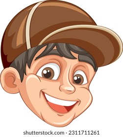 Cheerful Boy with Positive Expression Cartoon illustration