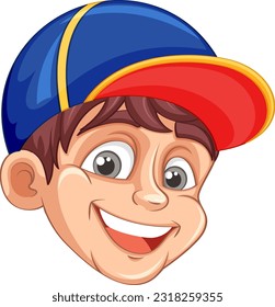 Cheerful Boy with Positive Expression Cartoon illustration