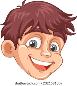 Cheerful Boy with Positive Expression Cartoon illustration