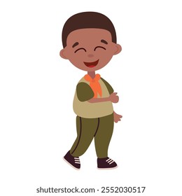 Cheerful Boy Scout Character Illustration	