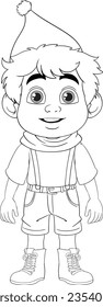 Cheerful boy wearing a party hat and smiling