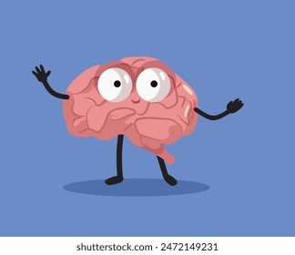 
Cheerful Brain Character Vector Cartoon Design. Smart intelligent mascot feeling cheerful and excited 
