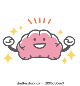 Cheerful brain simple and cute illustration