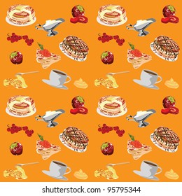 Cheerful, bright background with pancakes