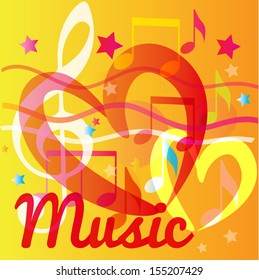 Cheerful bright melody of summer. Vector illustration 