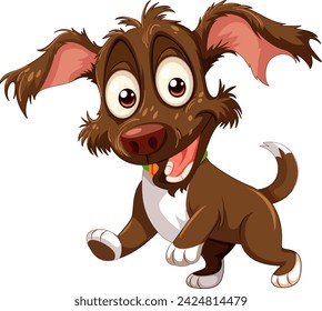 Cheerful brown dog with big floppy ears