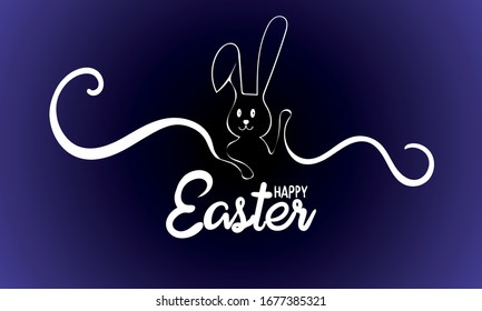 a cheerful bunny greeting everyone with a bright Easter holiday