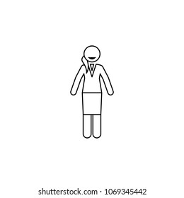 cheerful business lady icon. Element of business lady different state for mobile concept and web apps. Thin line icon for website design and development app development on white background
