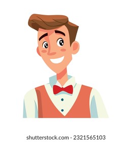 Cheerful businessman design over white