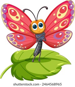 Cheerful butterfly illustration with vibrant wings