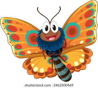 Cheerful butterfly with vibrant, patterned wings