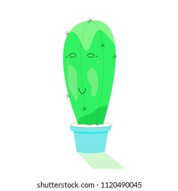 Cheerful cactus in a pot