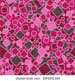 Cheerful camouflage from rounded squares, with a translucent additional pattern on top of the main one. Very fashionable seamless texture.