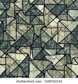 Cheerful camouflage. Seamless pattern. Color texture. Triangles and squares. Random network.