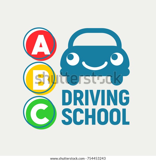 Cheerful Car Traffic Light Driving School Stock Vector Royalty