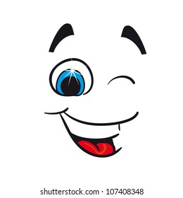 Cheerful caricature on a white background.Vector