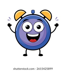 Cheerful Cartoon Alarm Clock Ready for a New Day