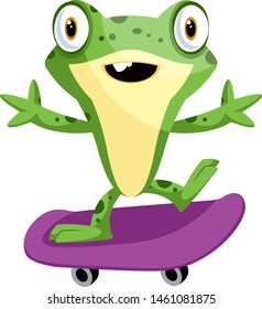 Cheerful cartoon baby frog
