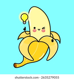 A cheerful cartoon Banana with a lightbulb, indicating a brilliant and creative idea.