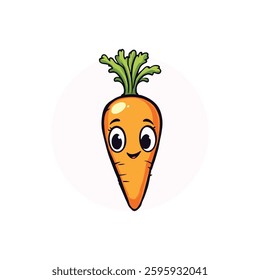 Cheerful Cartoon Carrot Vector: Fun and Whimsical Vegetable Illustration for Kid-Friendly Designs
