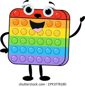 Cheerful cartoon character with eyes