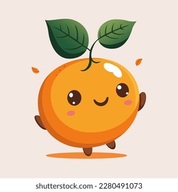 cheerful cartoon chibi kawaii oranges