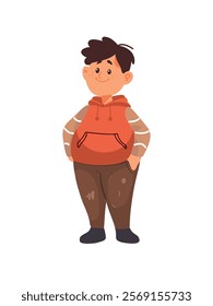 cheerful cartoon chubby child character