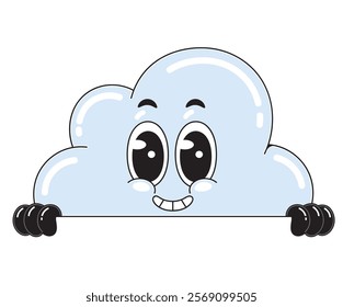 Cheerful Cartoon Cloud Character illustration