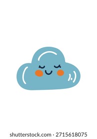 cheerful cartoon cloud with happy face