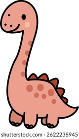 A cheerful cartoon dinosaur illustration. Perfect for children's designs, educational materials, and fun projects.