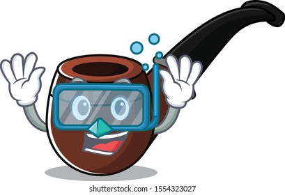 cheerful cartoon the of diving smoke pipe