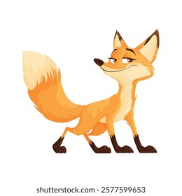 Cheerful Cartoon Fox Standing Proudly