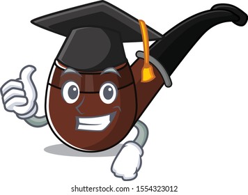 cheerful cartoon the of graduation hat smoke pipe