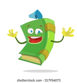cheerful cartoon green book