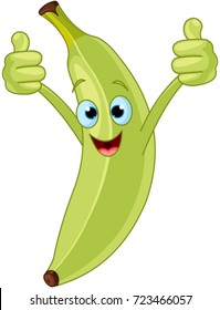 Cheerful Cartoon Green Plantain Character