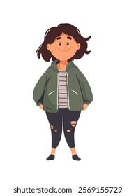 cheerful cartoon little girl design