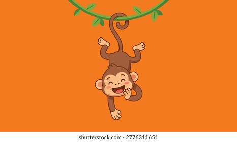 A cheerful cartoon monkey