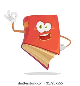 cheerful cartoon red book