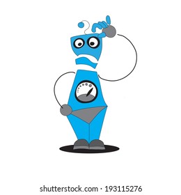 cheerful cartoon robot