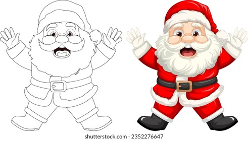 Una alegre caricatura ilustrativa de Santa Claus para celebraciones navideñas festivas