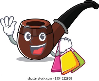 cheerful cartoon the of shopping smoke pipe