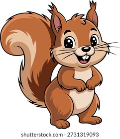 A cheerful cartoon squirrel character with a friendly expression, ideal for children’s content, educational materials, storybooks, and playful branding. Perfect for websites, mobile apps, posters, learning resources, and kid-focused marketing projects.
