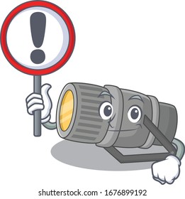 Cheerful cartoon style of underwater flashlight holding a sign